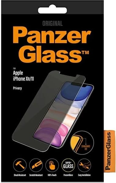 Mbrojtës ekrani PanzerGlass Standard Fit Privacy për iPhone XR/11, xham i temperuar