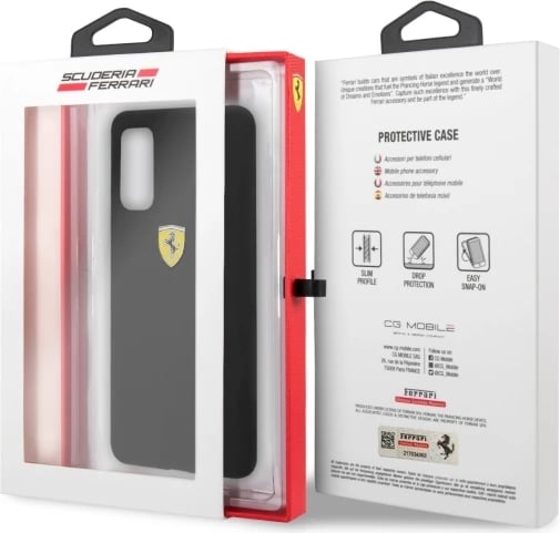 Mbështjellës Ferrari Hardcase FESSIHCS62BK për Samsung Galaxy S20 G980, silikon, zi
