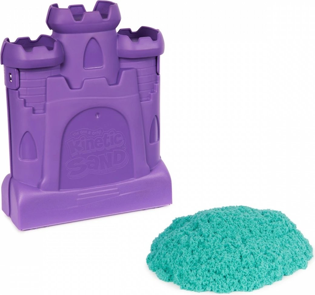Set rërë kinetike Spin Master Kinetic Sand Castle Suitcase, 454g, turkuaz