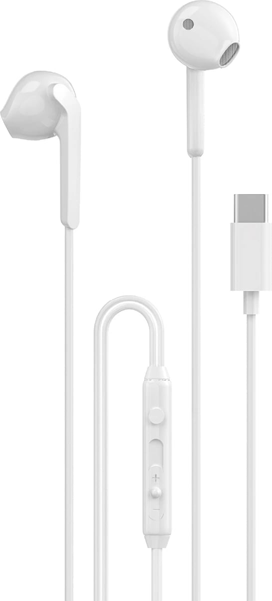 Kufje Dudao X3C me kabllo, USB-C, 1.2m, të bardha