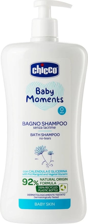 Shampon trup e flokë për fëmijë Chicco Baby Moments, 750ml