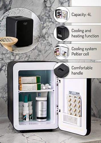 Mini frigorifer, Adler, AD 8084, 4 L, Peltier, AC 220-240V / DC 12V, i zi