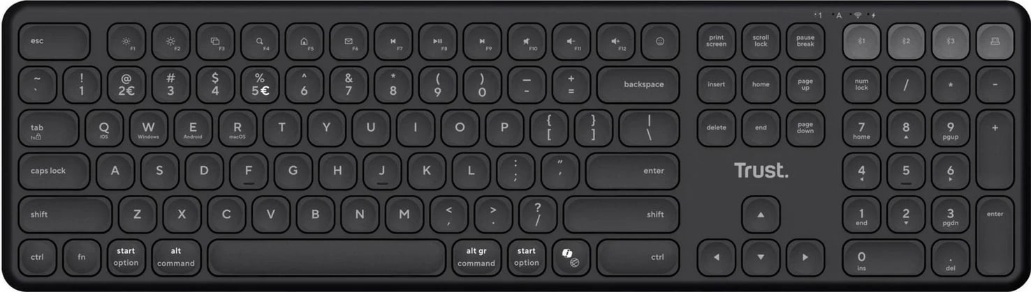Tastierë Trust VAIYA wireless, US, e zezë