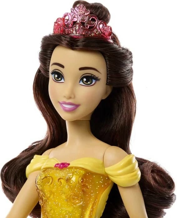 Kukull Disney Princess Belle Mattel HLW11, fustan i verdhë, me aksesorë