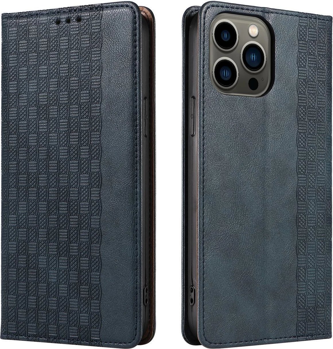 Mbështjellës Hurtel Magnet Strap për iPhone 13 Pro Max, me portofol dhe rrip dore, Kaltër