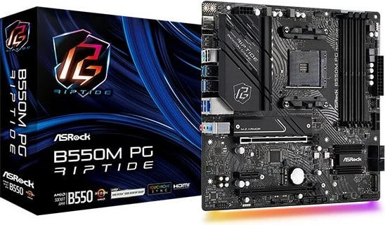 Pllakë amë ASRock B550M PG Riptide, AMD, Socket AM4, 128 GB, E zezë