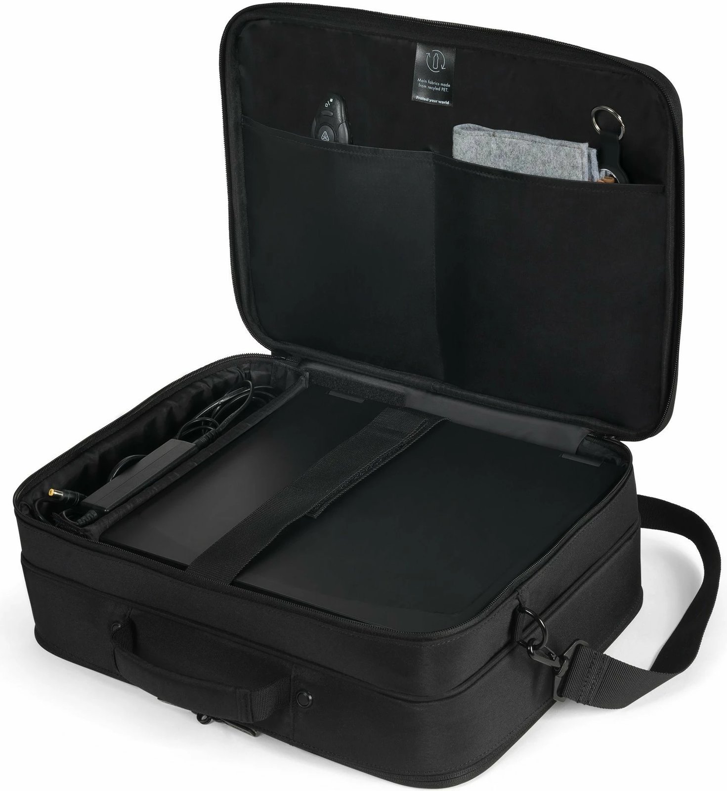 Çantë DICOTA D32032-RPET, 16", rrip shpatullash, e zezë