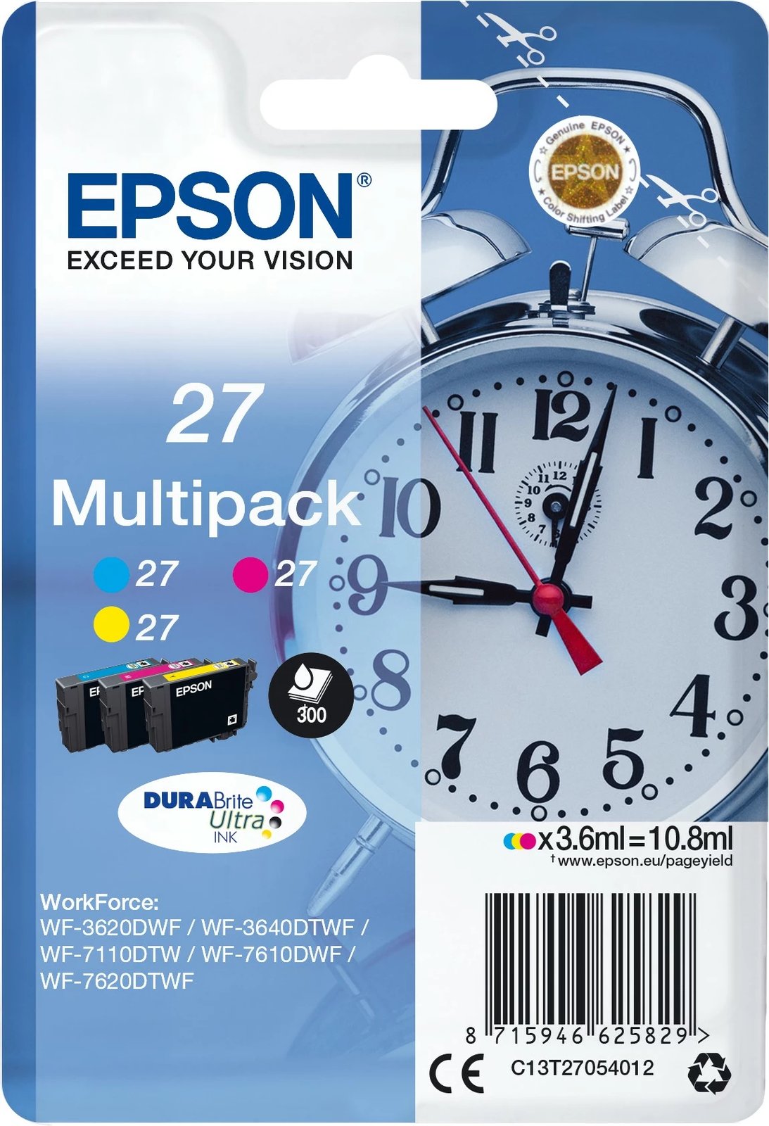 Toner Epson 27 Multipack, 3.6 ml, Cyan, Magenta, Yellow