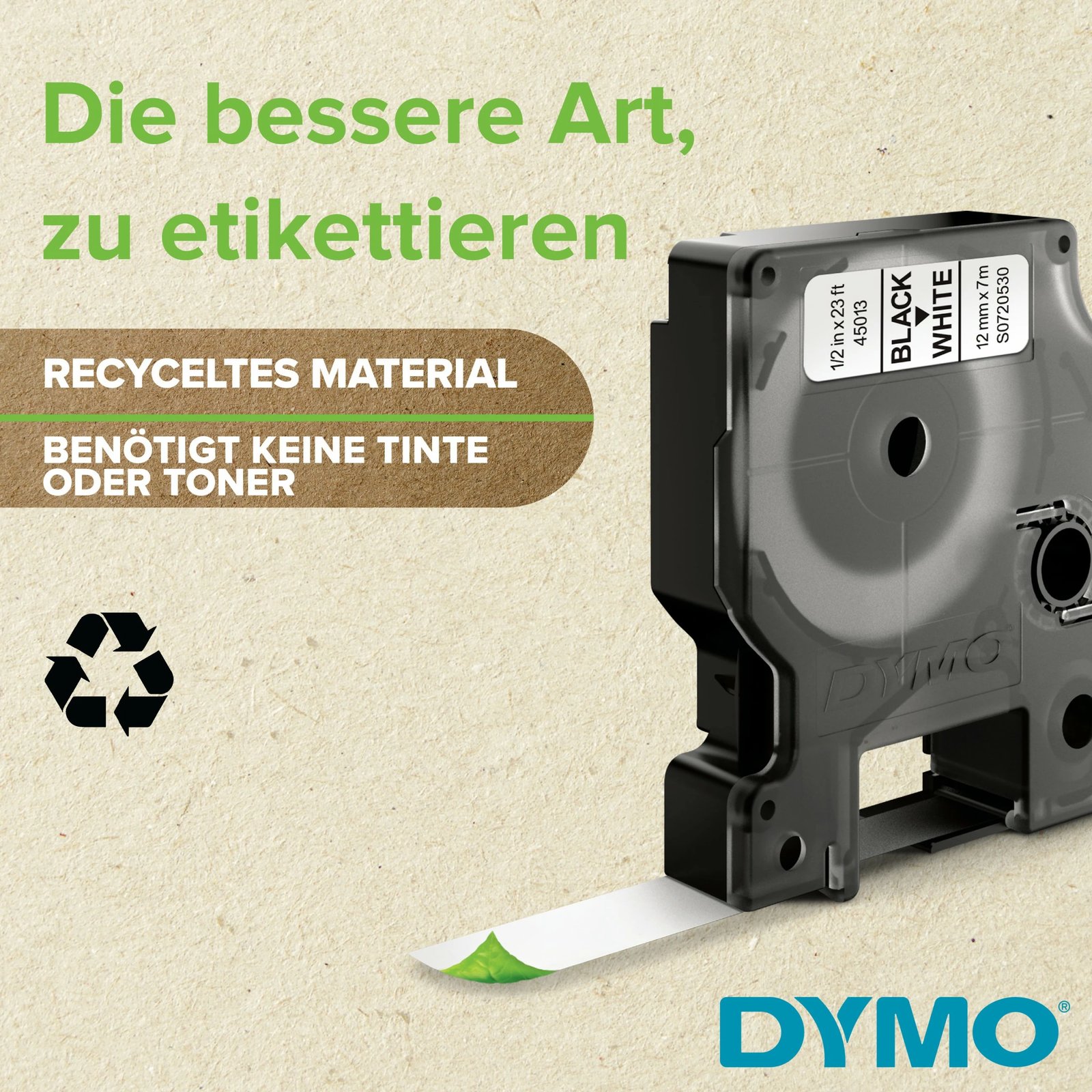 Kasetë etiketa Dymo D1 S0720670, 9mm x 7m, transparente