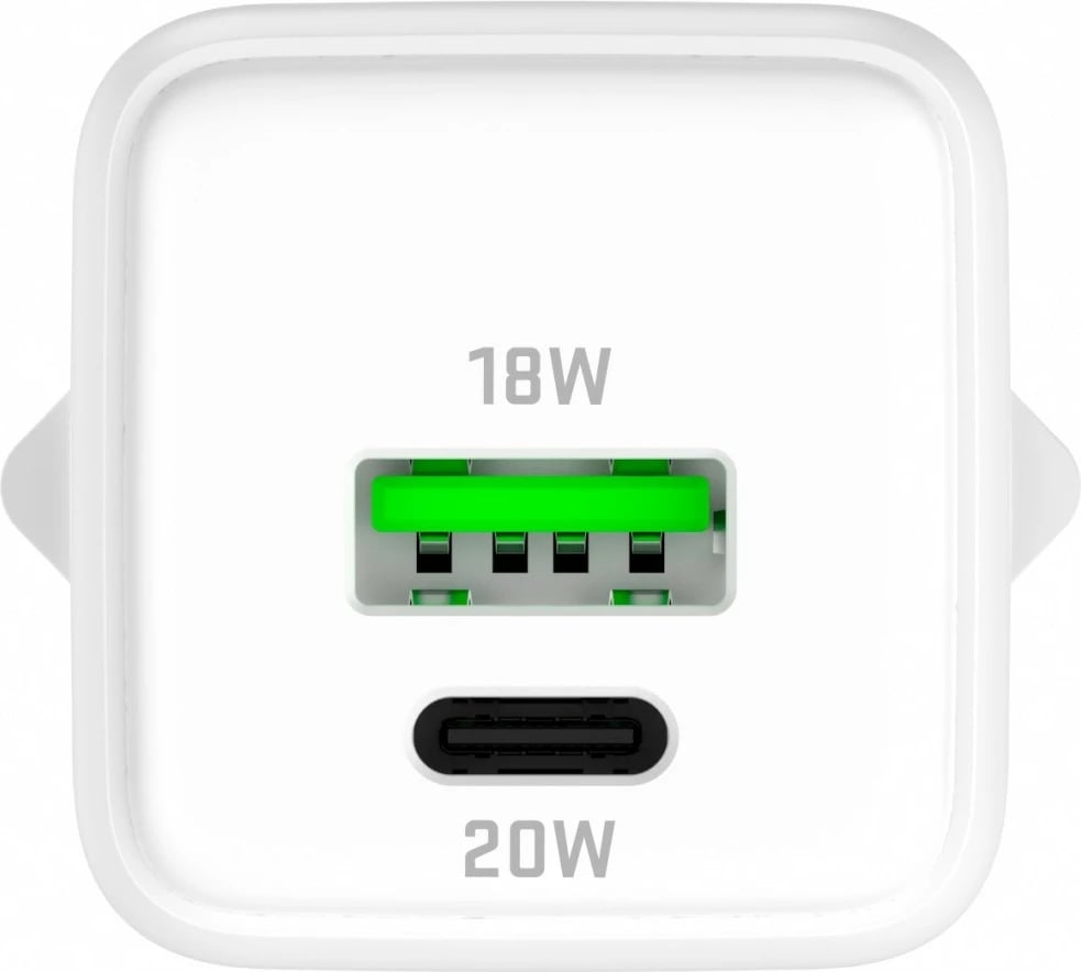 Karikues muri YENKEE YAC G38 VOLT, 20W, 2 porta USB (USB-A + USB-C), Bardhë