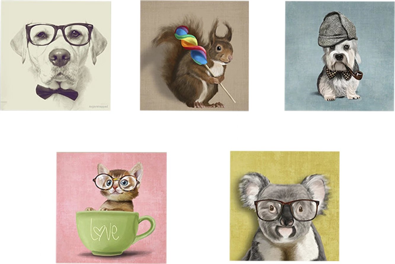 Kanavacë pesë pjesë MDF kafshë të zgjuara FH7205.01 75x0,3x15 cm Kanavacë pesë pjesë MDF kafshë të zgjuara FH7205.01 75x0,3x15 cm