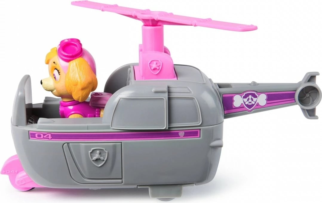 Lodër helikopter Paw Patrol Spin Master Skye, plastikë, gri/rozë