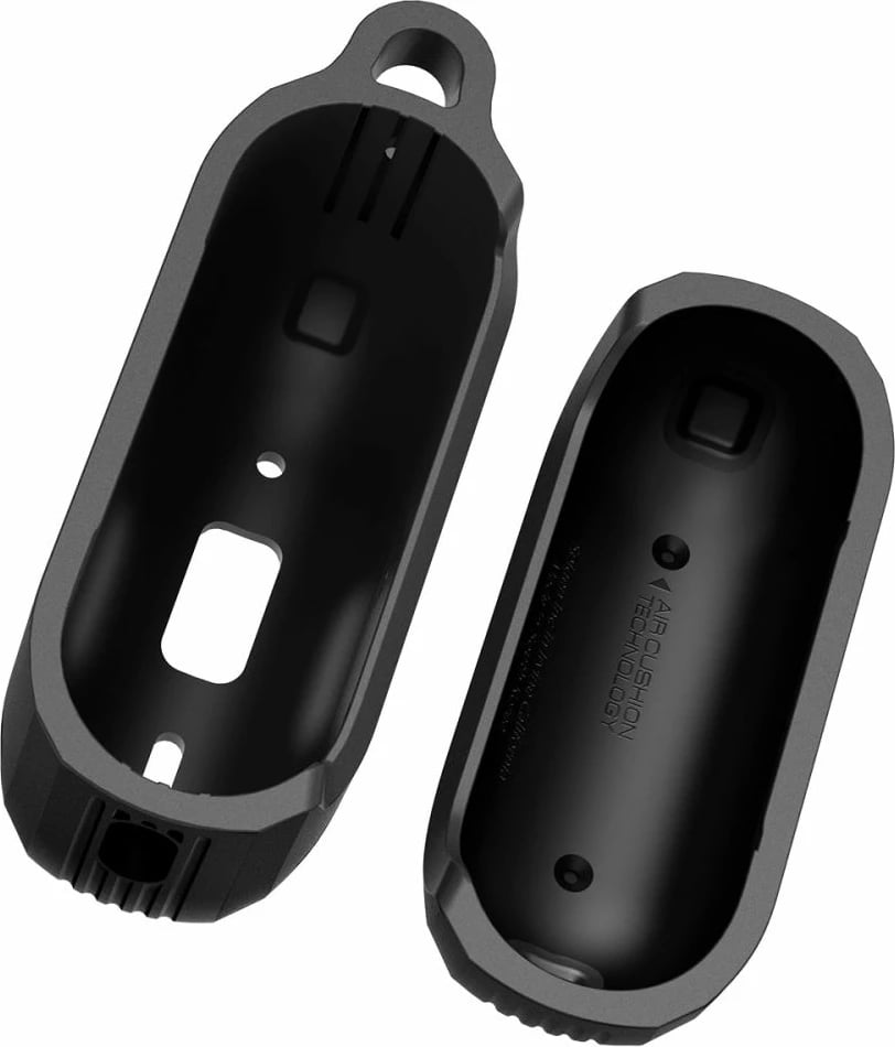 Mbështjellës Spigen Rugged Armor për AirPods Pro 1/2, me karabiner, i zi