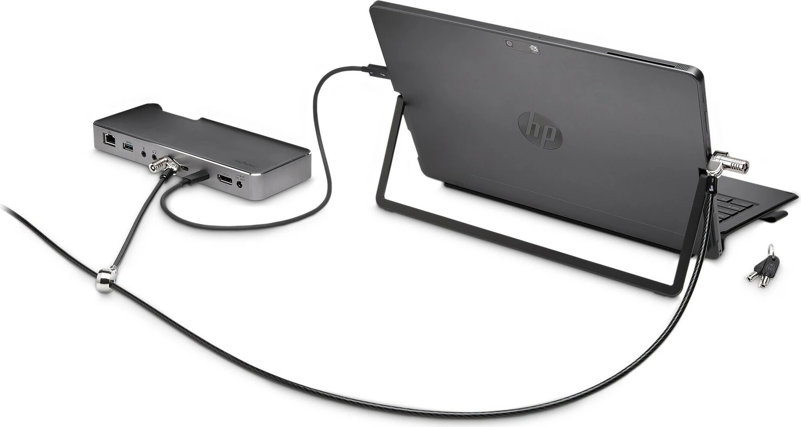 Kabllo sigurie Kensington NanoSaver Dual Head, me çelës, 1.8m, e zezë/çelik inox