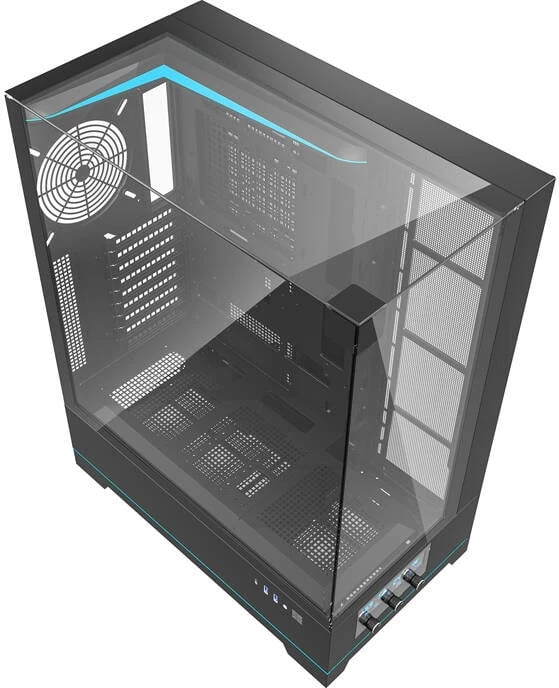Kasë Darkflash DY450L, Big Tower, pa ventilatorë, e zezë