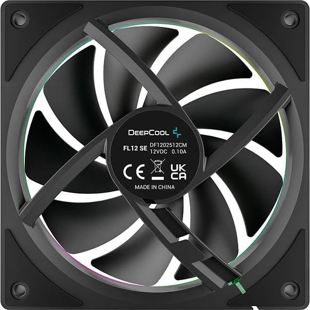 Set ventilatorë për kasë kompjuteri DeepCool FL12 SE 3IN1, 12 cm, me ndriçim LED të bardhë, 3 copë