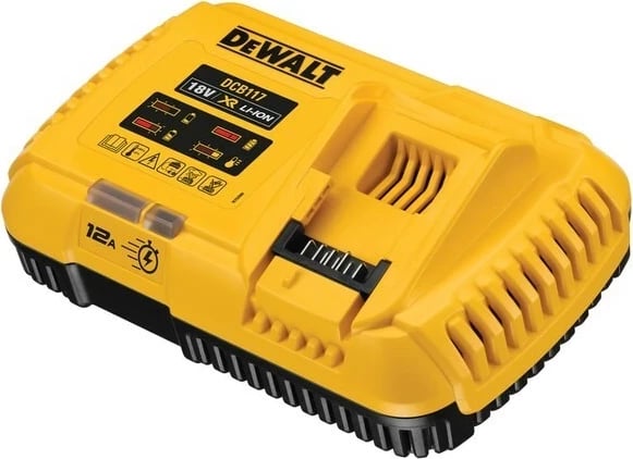 Karikues baterie DeWALT DCB117-QW, 18V, 12A, i zi/verdhë