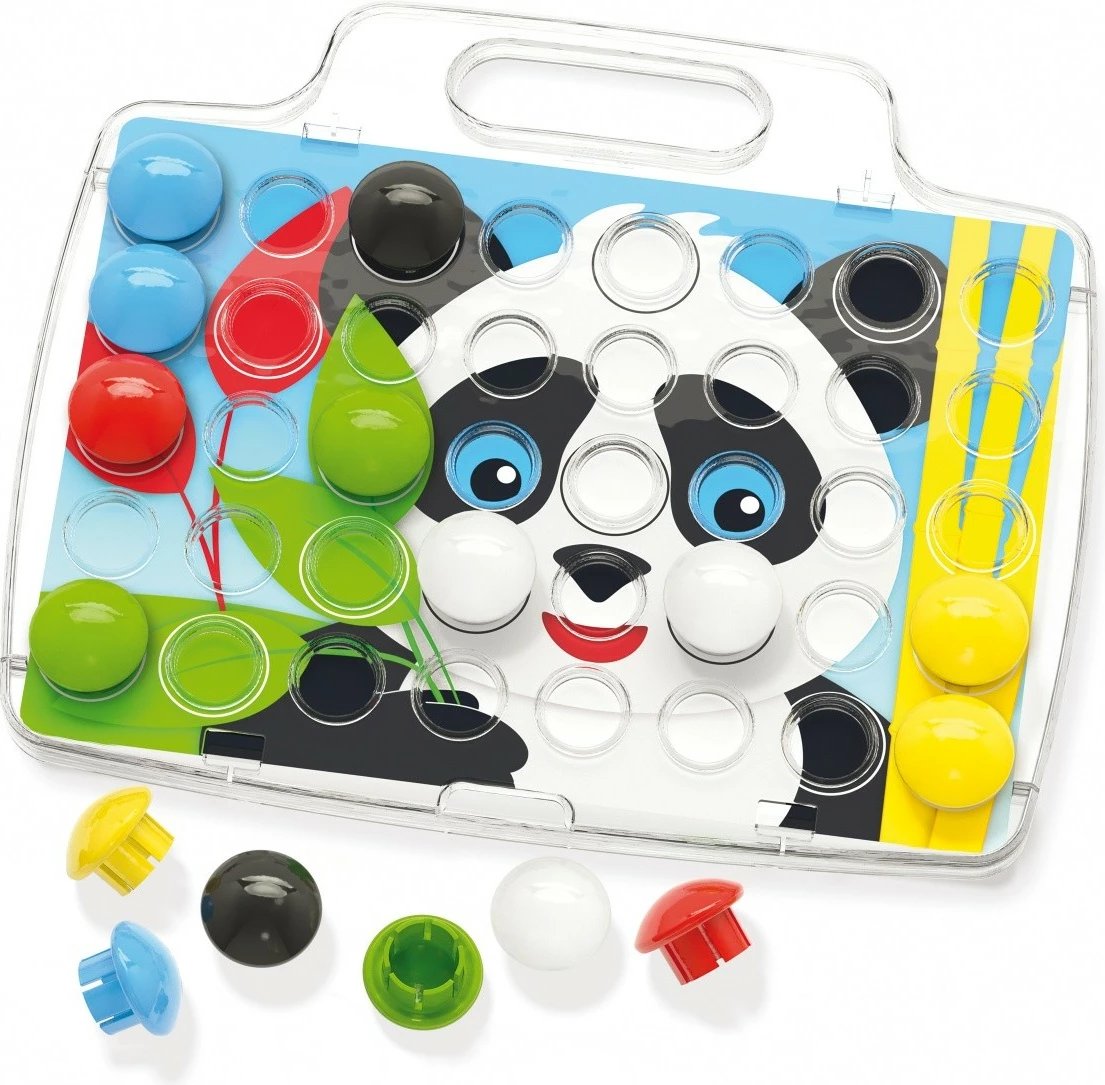 set mozaiku, Quercetti, Pixel Junior Basic 4206, 40 elemente, Ø32 mm, multingjyrësh