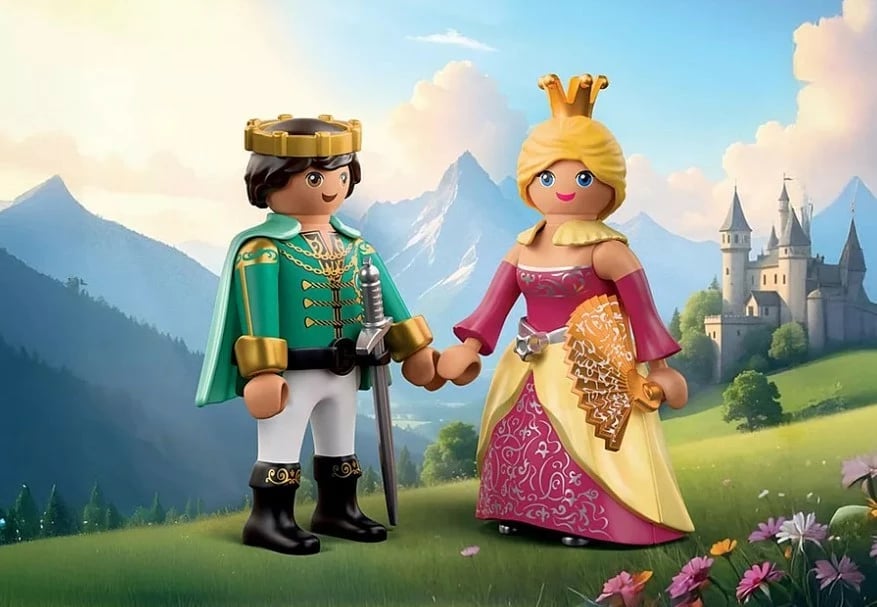 Set figura Playmobil 71886 Duo Pack princ dhe princeshë 13 copë, shumëngjyrëshe