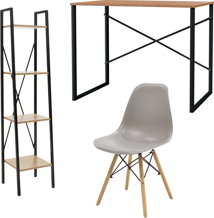 Set mobiljesh për studentë, Ramon-Zyn-Julita, ngjyrë gri, 3 copë