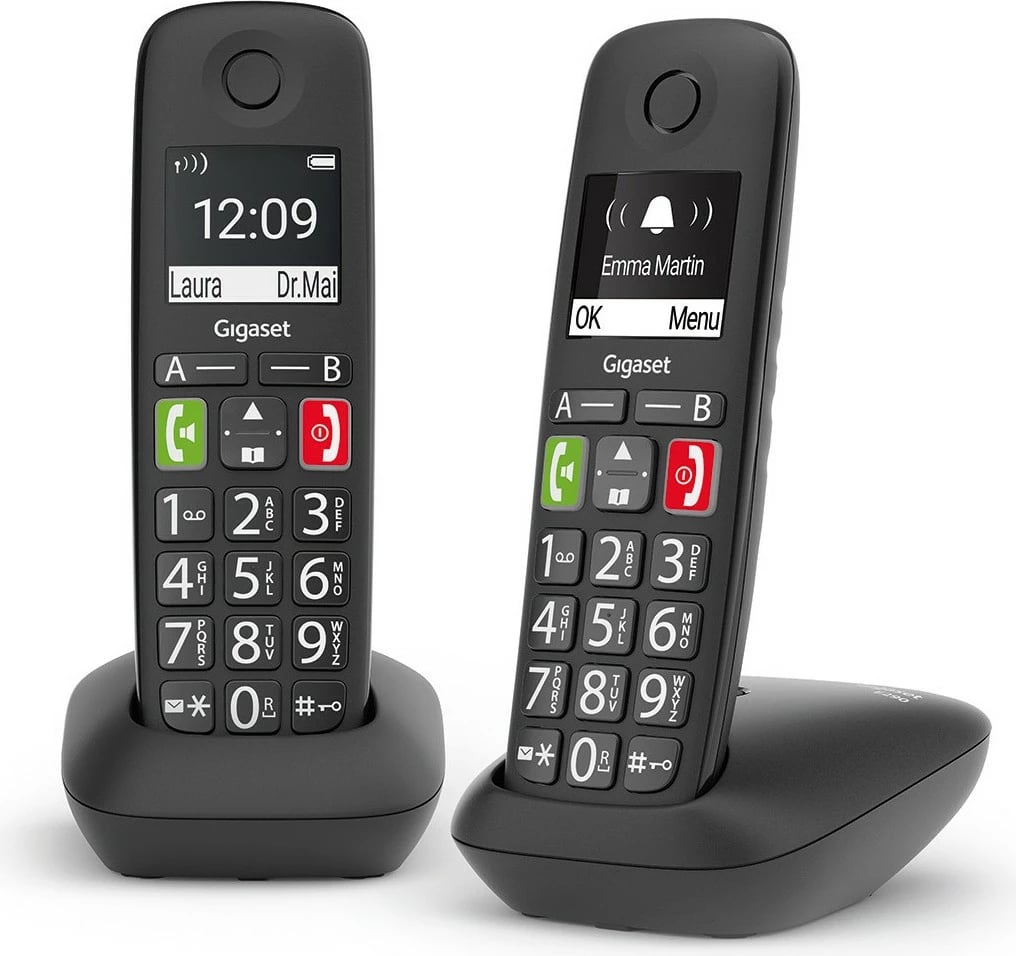 Telefon Gigaset E290 Duo, E zezë, 5.08 cm (2")