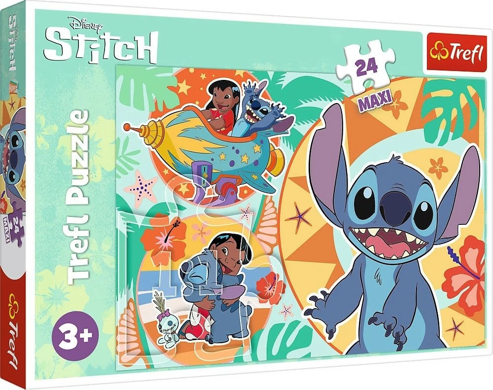 Puzzle Trefl Lilo and Stitch Maxi 24 pjesë, 60x40cm, për fëmijë