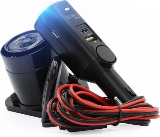 Alarm për vetura Technaxx TX-168, me telekomandë, USB, E zezë