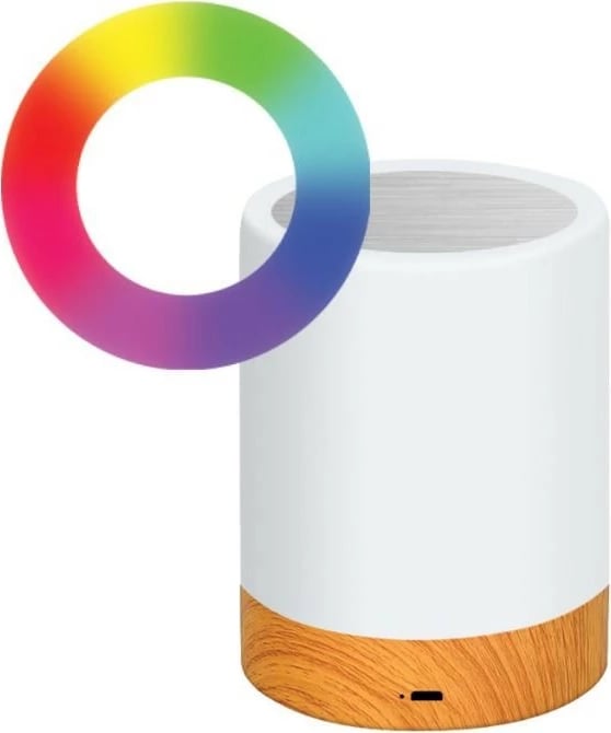 Llambë nate Techly I-LED TOUCH, LED, 12 cm, e bardhë, shumëngjyrëshe, USB