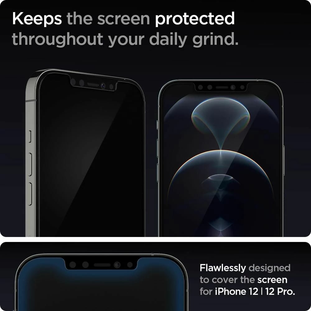 Xham mbrojtës Spigen Glas.tR EZ Fit për iPhone 12 / iPhone 12 Pro, 2 copë