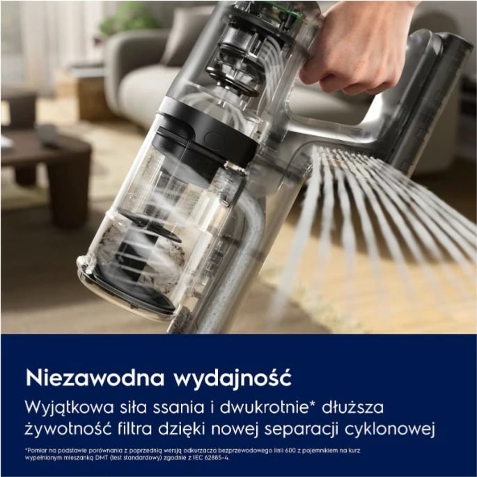 Fshesë me korrent vertikale Electrolux EP61HB21UV, pa kabllo, 0.6L, Bardhë