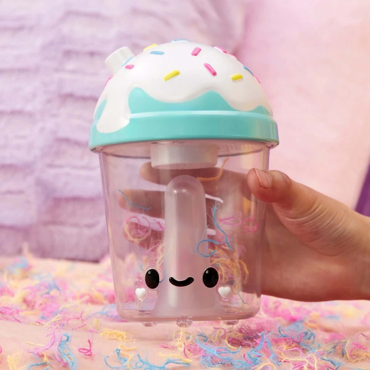 Jastëk lodër Fluffie Stuffiez Pillow Fight, lepur, krem/rozë/pjeshkë, set