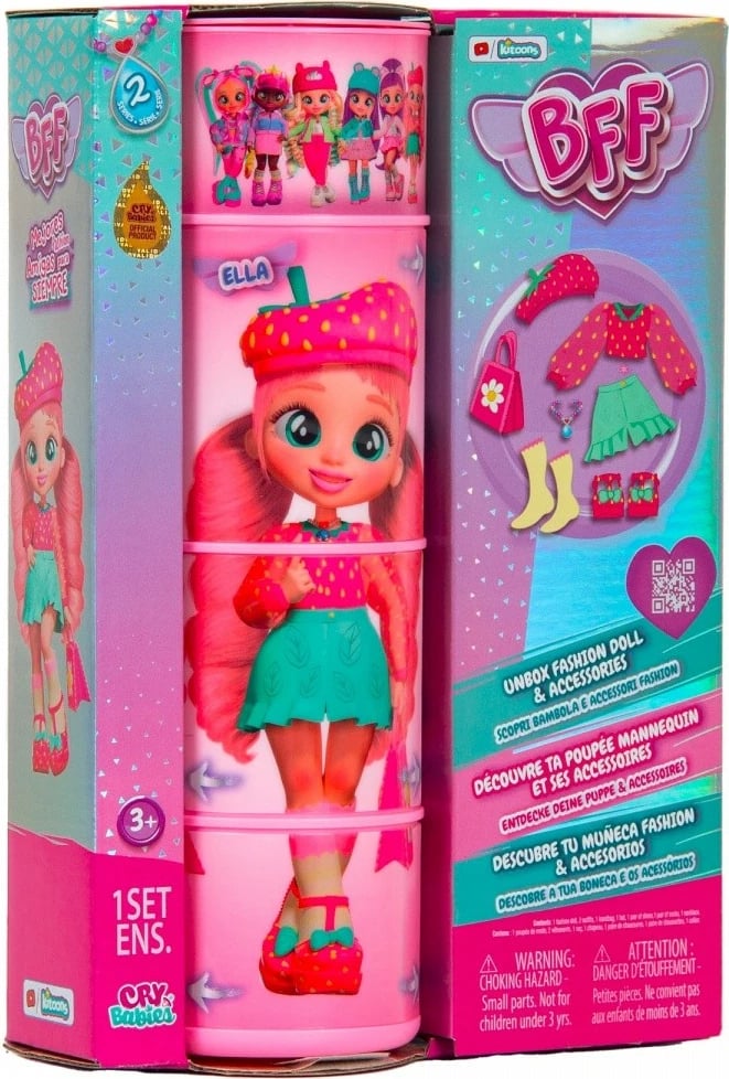 Kukull Cry Babies BFF Ella S2 me aksesorë, për vajza
