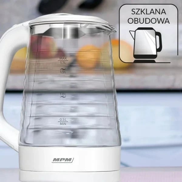 Ibrik elektrik MPM MCZ-124, 1.7 L, 2200 W, Bardhë