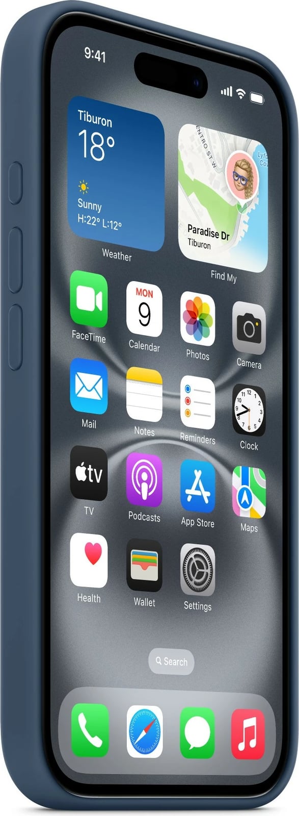 Apple iPhone 16 Silicone Case with MagSafe, Denim