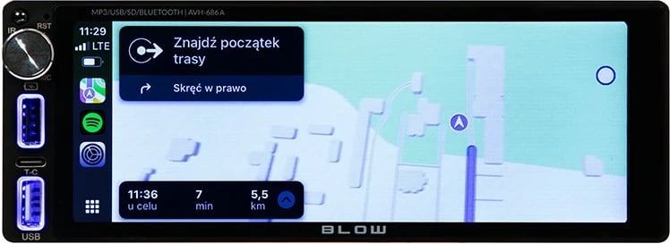 Radio veture BLOW AVH-686A, 1 DIN, ekran 6.86", Bluetooth, CarPlay/Android Auto, e zezë