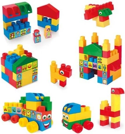 Set blloqe të mëdha Wader Big Blocks 51 copë, plastikë, shumëngjyrëshe