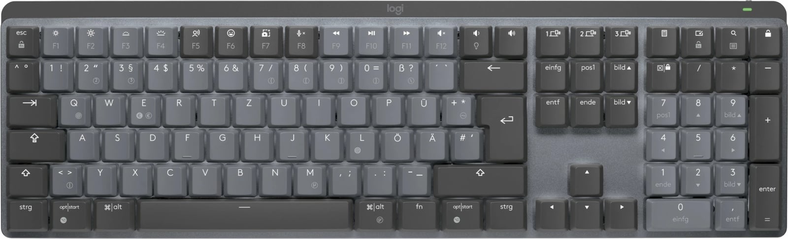 Tastierë mekanike Logitech MX Mechanical, Bluetooth, full-size, grafit
