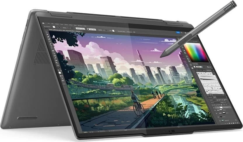 Laptop hibrid Lenovo Yoga 7, AMD Ryzen 7 8840HS, 14 inch, Gri