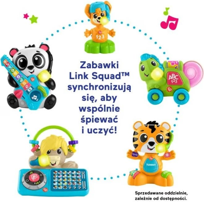 Lodër edukative Fisher Price Link Squad Panda Counting and Shapes, muzikore, shumëngjyrëshe