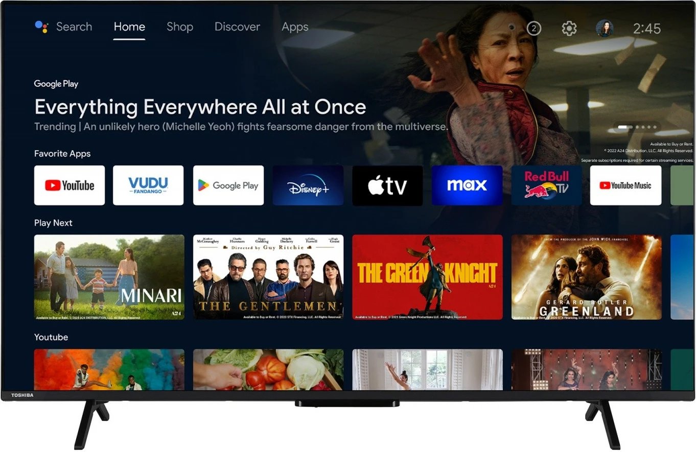 Televizor QLED Toshiba 50QA2363DG, 50 inç, Ultra HD 4K, Android TV, i zi