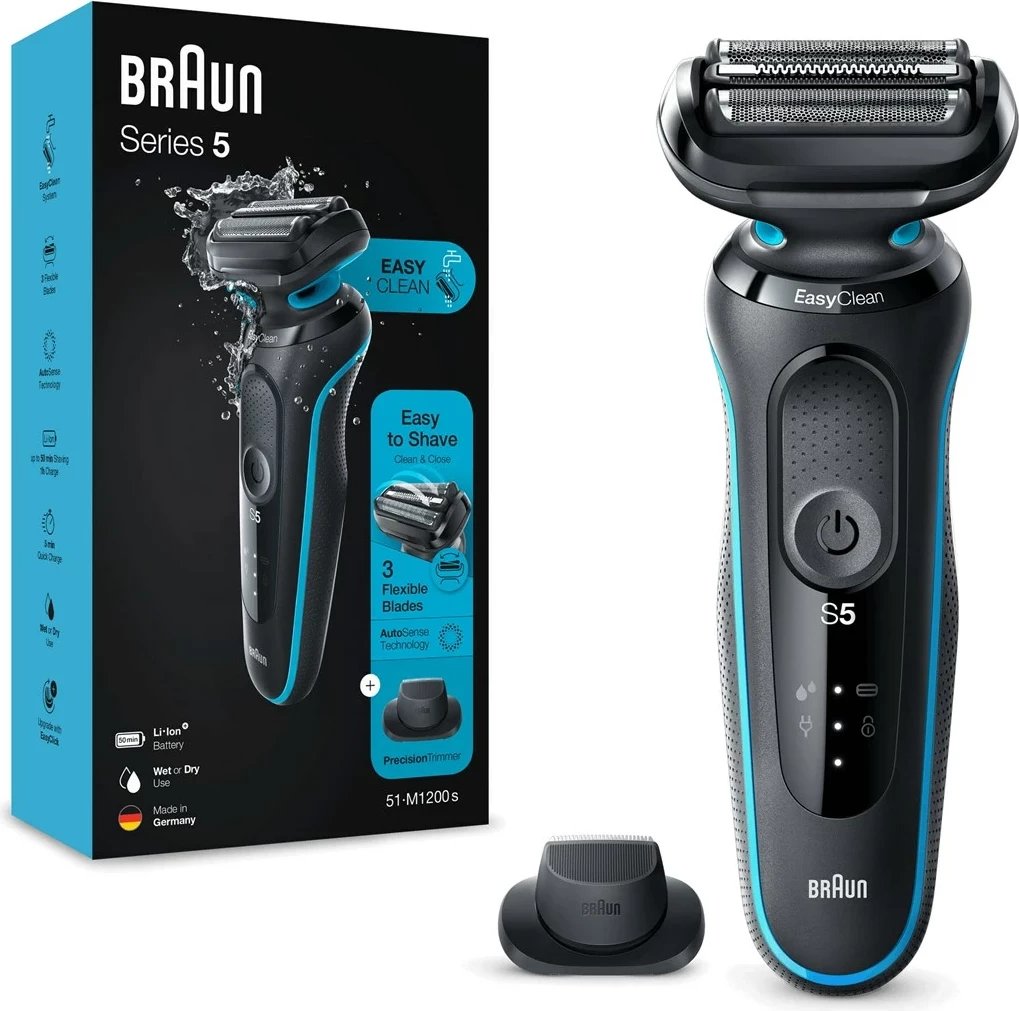 Makinë rroje Braun Series 5 51-M1200s, e zezë, blu Makinë rroje Braun Series 5 51-M1200s, e zezë, blu