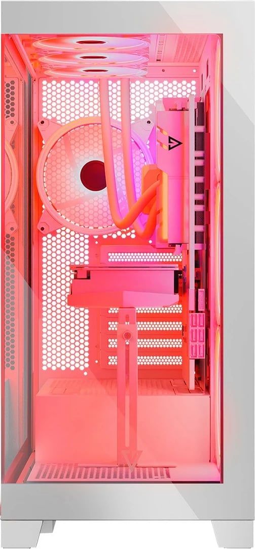 Kasë MODECOM Volcano Space ARGB, Midi Tower, xham i temperuar, e bardhë