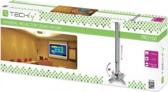 Krah tavani për projektor Techly 301566, 60-102 cm, 15 kg, Argjend