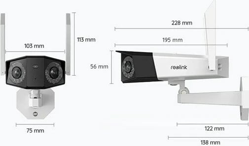 Kamerë sigurie Reolink Duo Series W730, 4K, Wi-Fi, pamje panoramike 180°, e bardhë