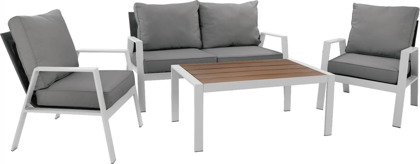 Set 4 pjesë Alumini Bardhë FH5128.11 me tekstil Gri