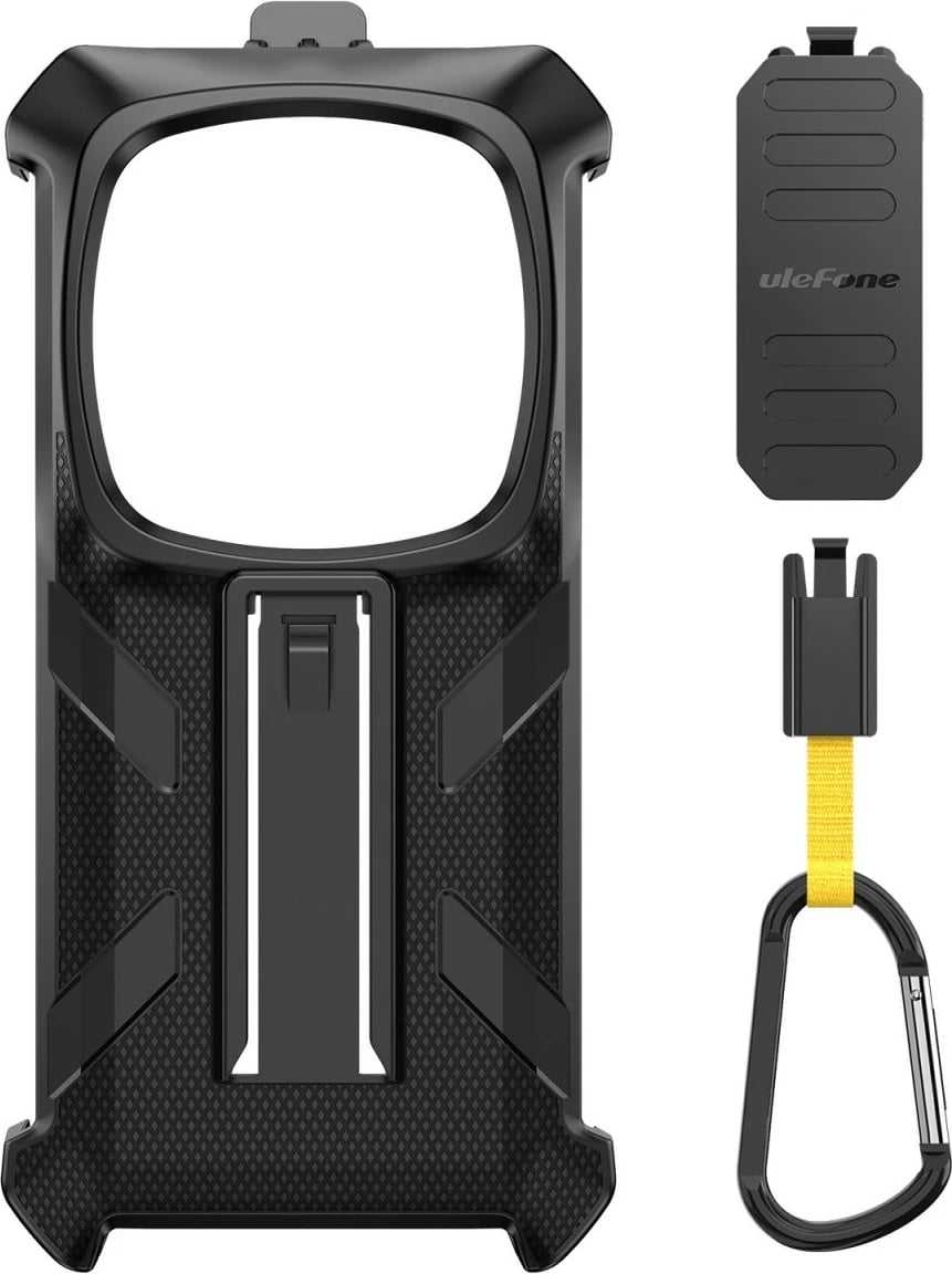 Mbështjellës Ulefone Armor 28 Ultra/28 Ultra Thermal, plastikë, me karabiner dhe klips, i zi