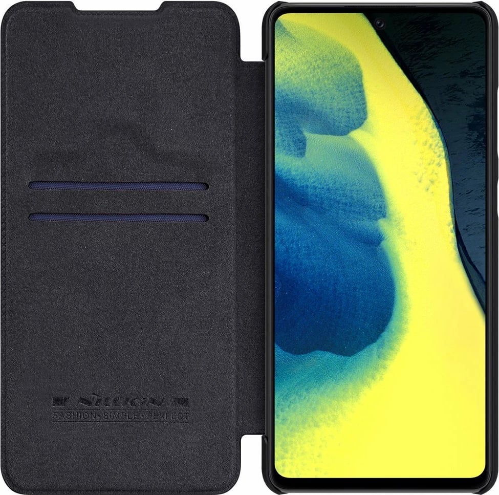Mbështjellës Nillkin Qin për Samsung Galaxy A72 4G, lëkurë, i zi