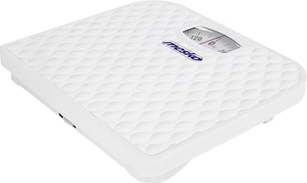 Peshore banjoje mekanike, Adler, MS 8160, kapacitet 130 kg, saktësi 1 kg, me buton kalibrimi, e bardhë