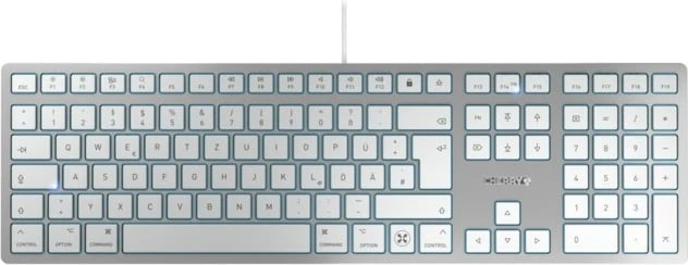 Tastierë Cherry KC 6000C për Mac, Wired, USB, Scissor key switch, QWERTZ, Silver