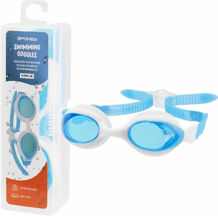 Syze noti për fëmijë Spokey Flippi Jr, të bardha dhe blu Syze noti për fëmijë Spokey Flippi Jr, të bardha dhe blu